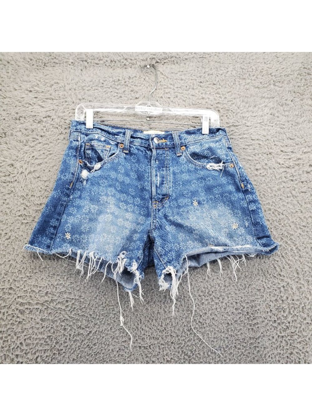 Universal Thread Shorts Womens 2 Blue 90s Baggy High Rise Floral Print *Read*